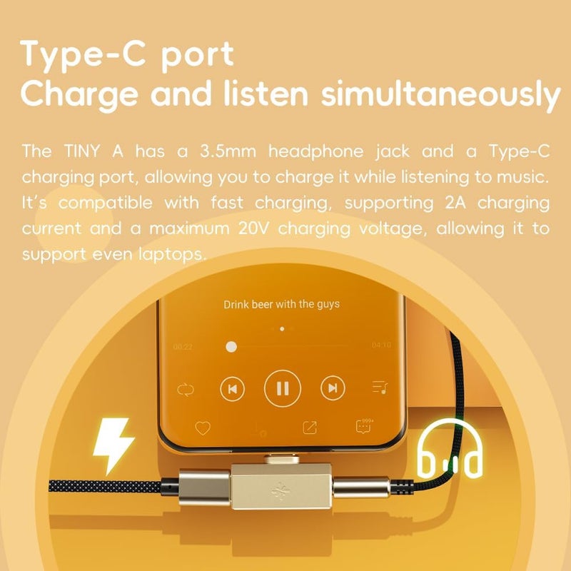 FiiO /Snowsky Tiny Portable DAC & Headphone Amplifier, Hi-Res USB DAC, PEQ Precision Tuning, PCM 384kHz/DSD256 Decoding, Android App/Web Control (3.5mm + Type-C Dual Ports,Tiny A Silver) - Image 5